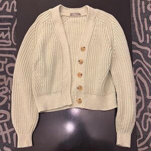 Women's Pale Green Cardigan Sweater